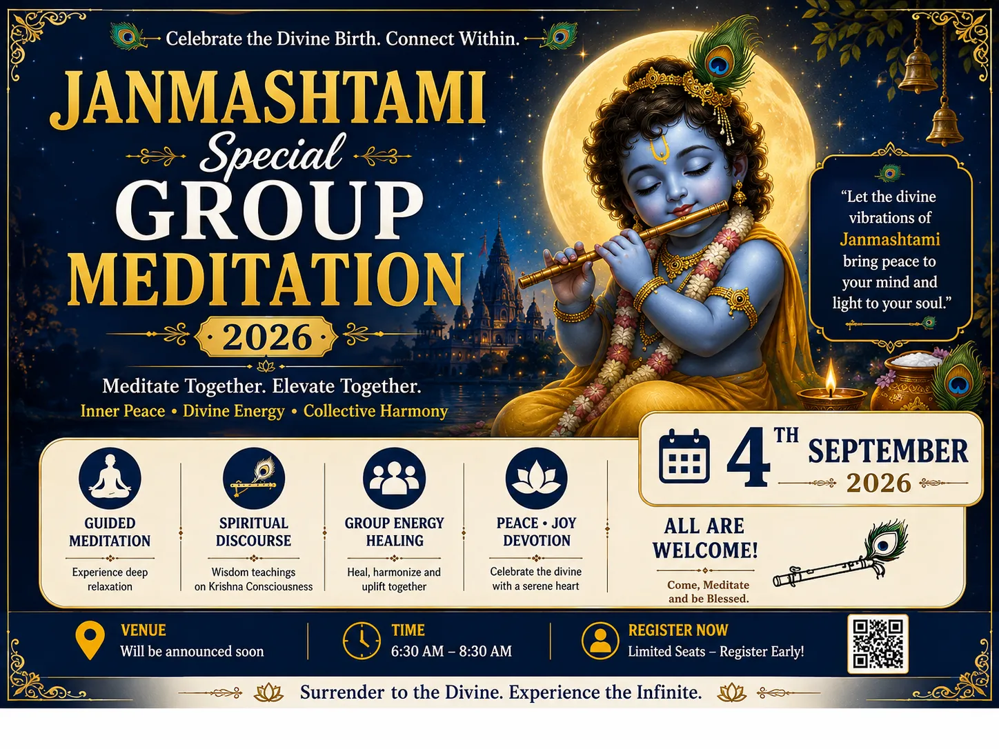 Janmashtami Special Group Meditation 2026 - Spiritual & Wellness event in Trichy, Tamil Nadu
