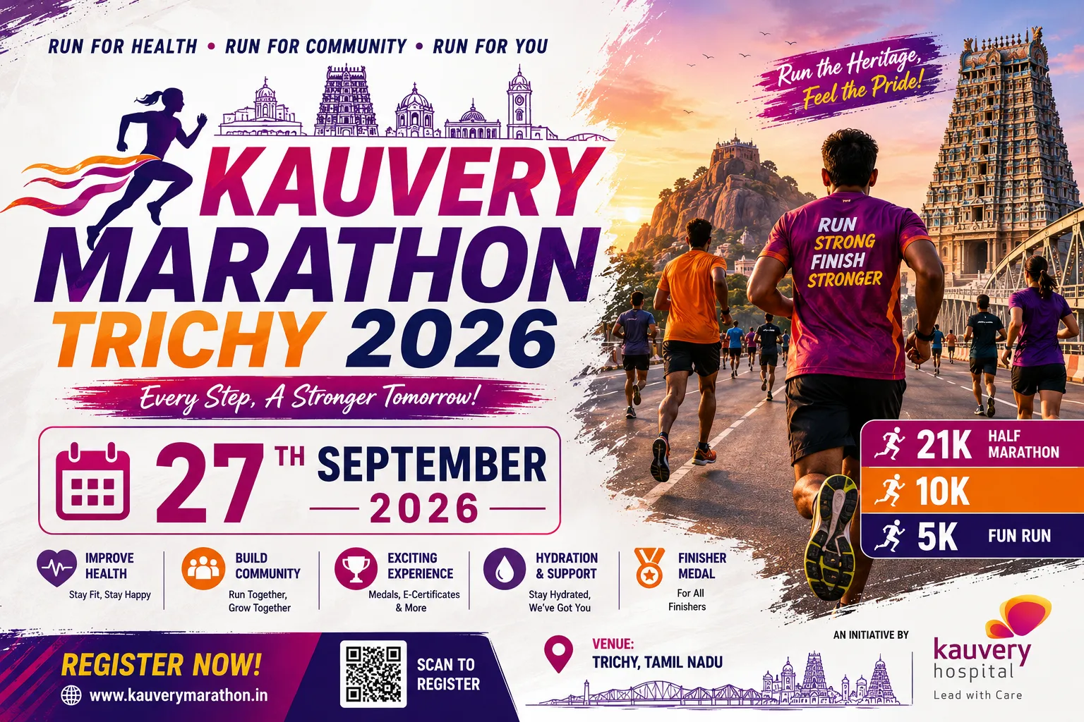 Kauvery Marathon Trichy 2026 - Marathon & Running event in Trichy, Tamil Nadu