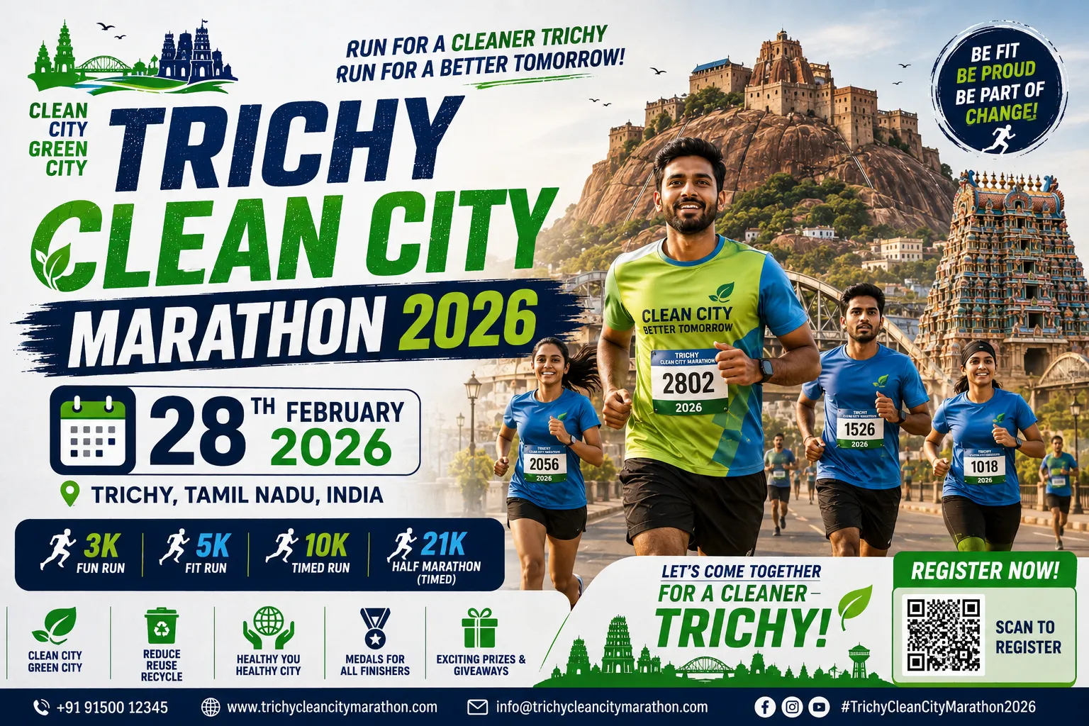 Trichy Clean City Marathon 2026 - Marathon & Running event in Trichy, Tamil Nadu